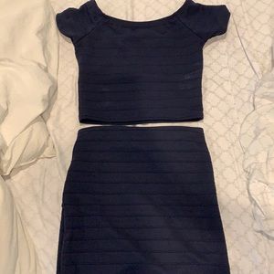 Winged monkey 2 piece navy blue dress (short)
